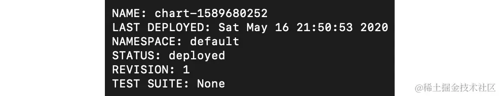 图 14.12：使用自动生成的名称安装我们的 Helm 图表