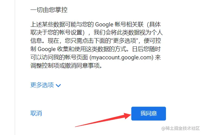 同意谷歌条款