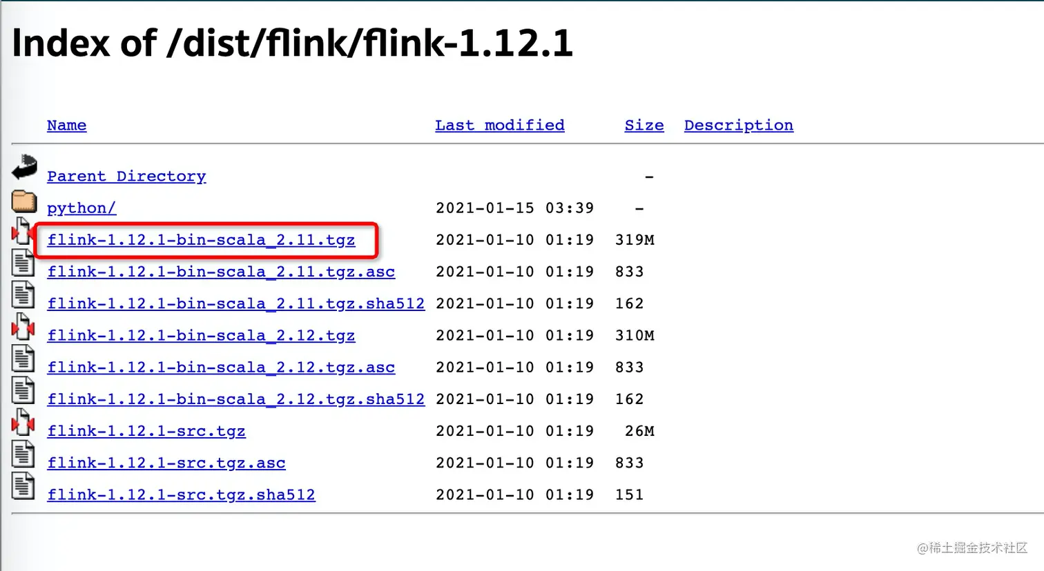 下载 Flink 安装包