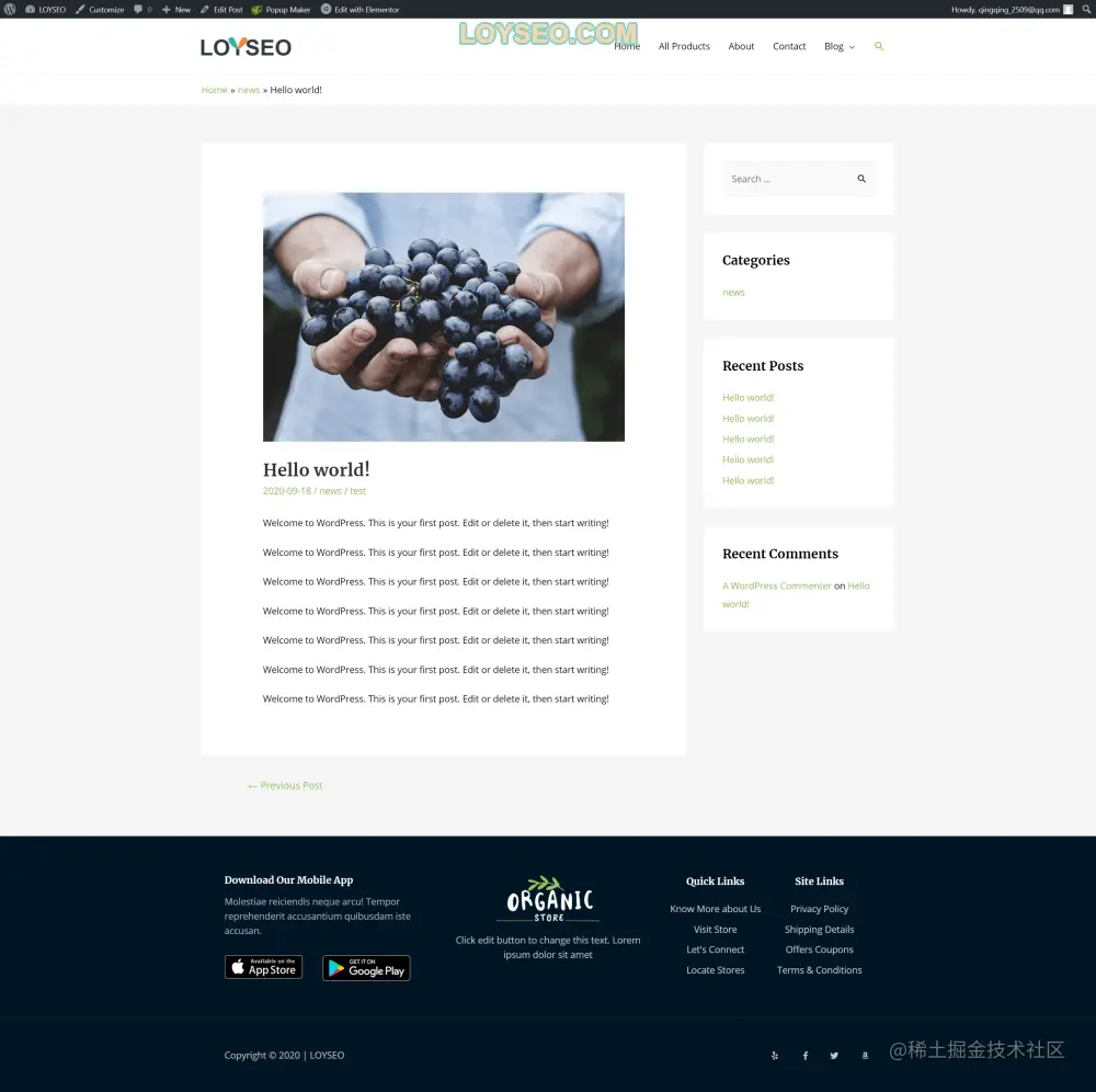 astra post page