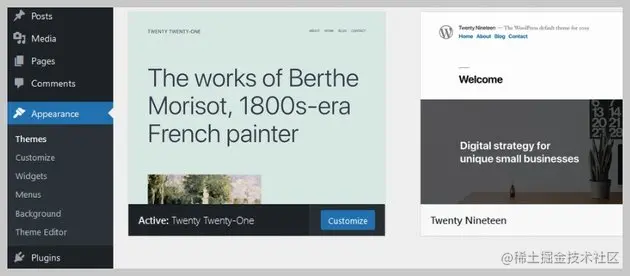 Default Theme WordPress Appearance Customize