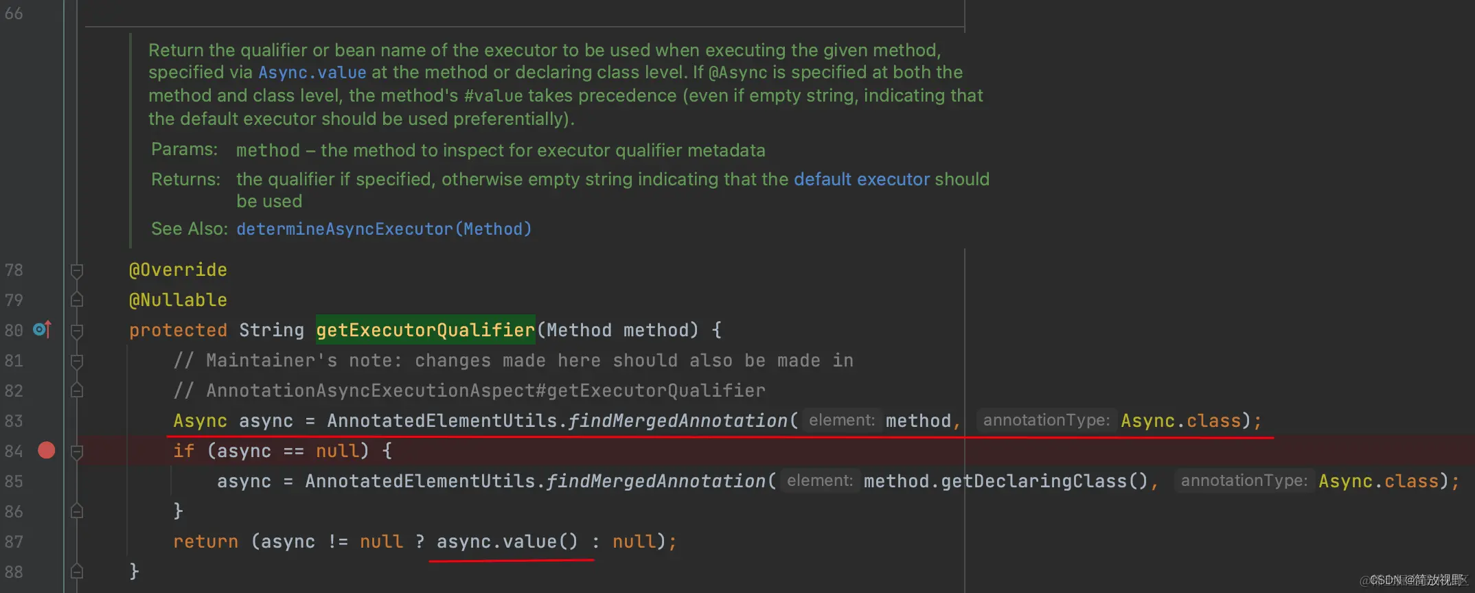 AnnotationAsyncExecutionInterceptor.getExecutorQualifier()