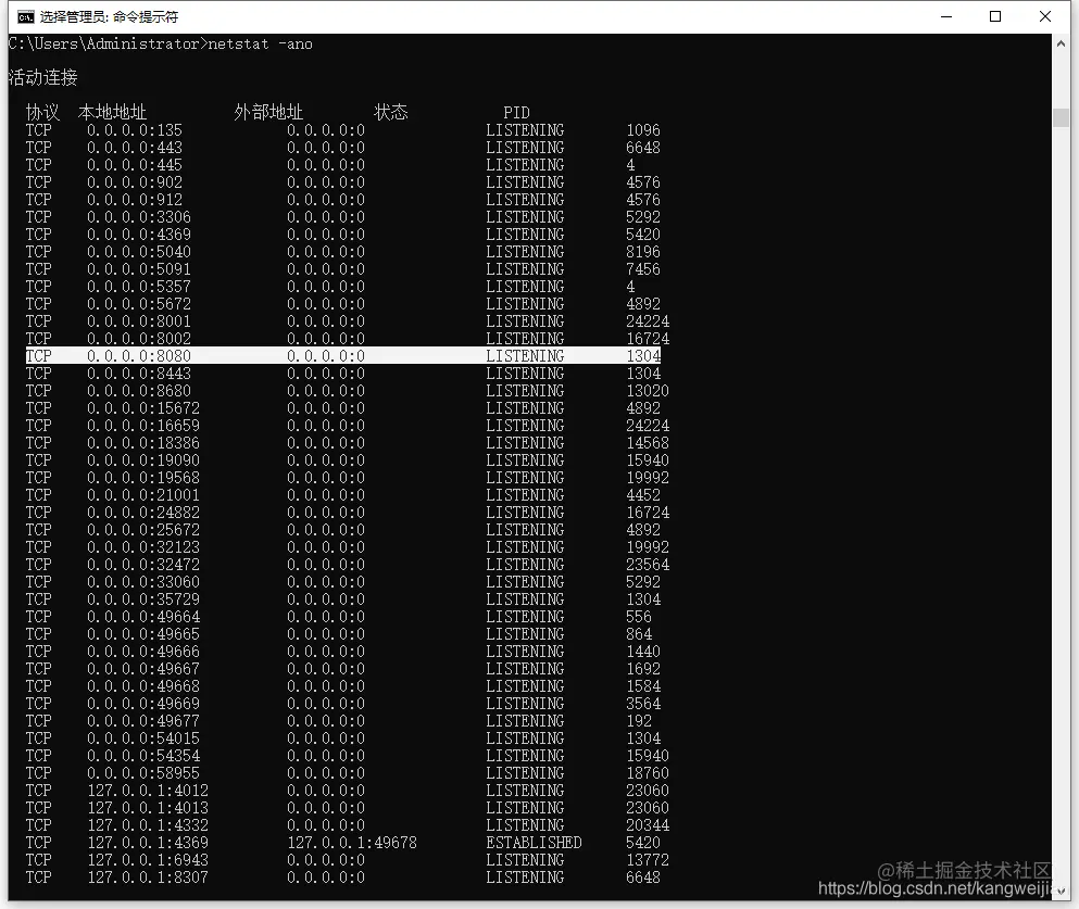 Windows端口被占用情况的处理一、发现问题二、查看