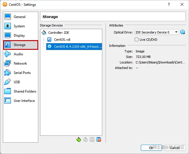 Disk image of CentOS