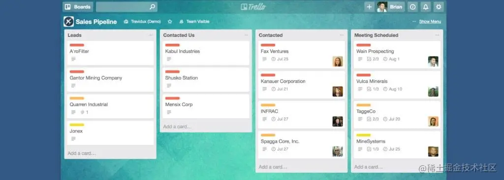Trello screen shot