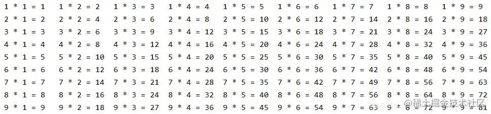 九九乘法表