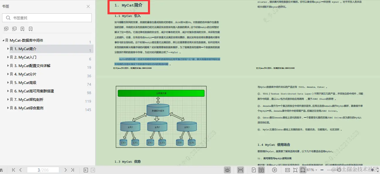 阿里进阶专用：Mycat权威指南，不怕从零开始，只怕从未启程