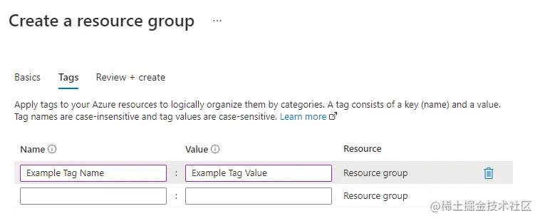 azure create a resource group tags