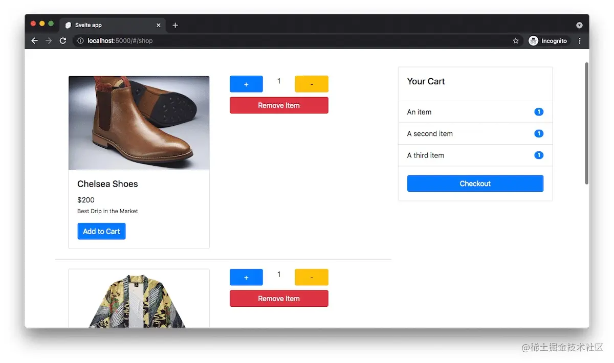 "Cart details page - E-commerce App"