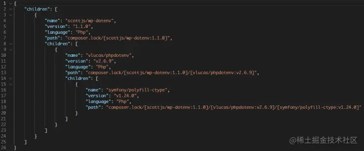 图：composer.lock检测结果示例