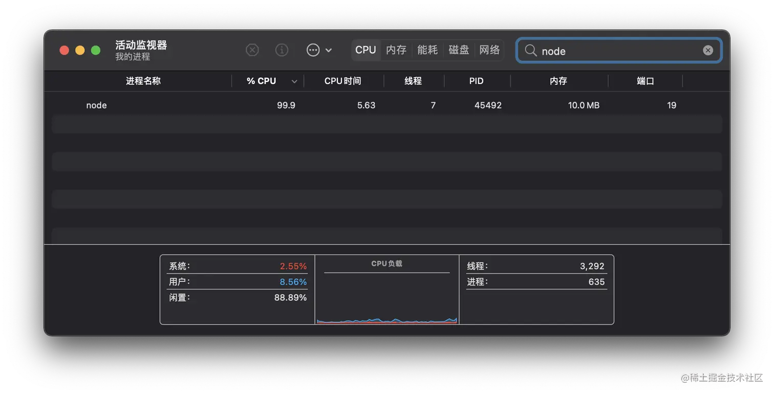 node程序默认有7个线程