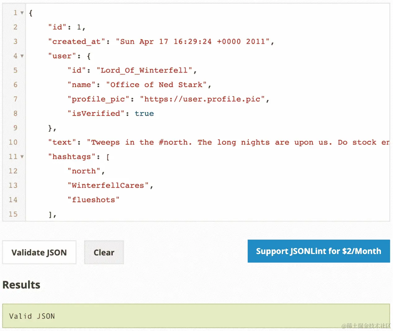 图 2.21：经过验证的 JSON 文档
