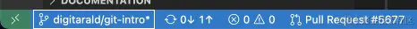Branch indicator in the Status bar