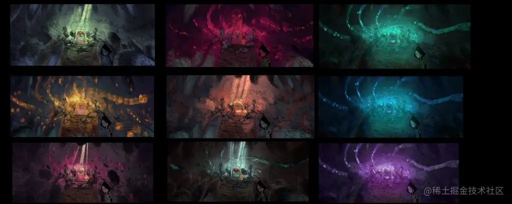 Moll和Mebh居住狼窝的颜色测试