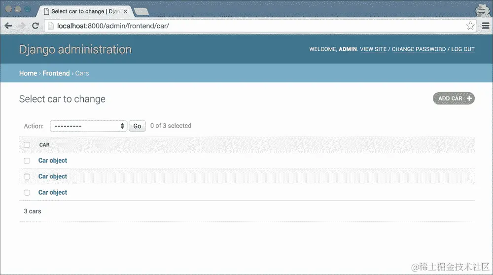 Django 管理员应用程序