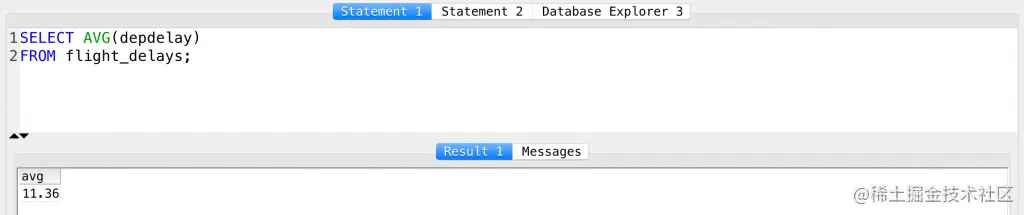 SQL AVG function depdelay