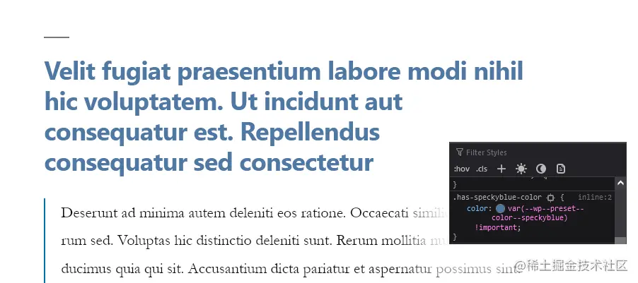 Color palette changes reflected on the front end of a website and within the CSS.