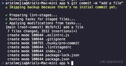显示所有已检查文件的命令行