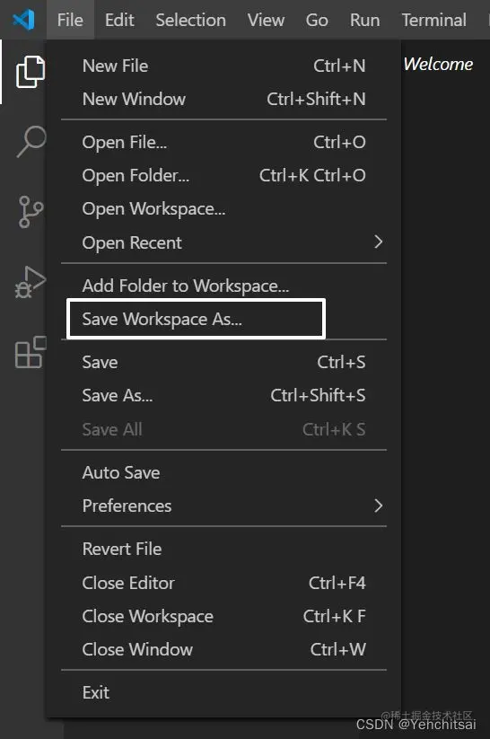 储存目前的工作区的状态