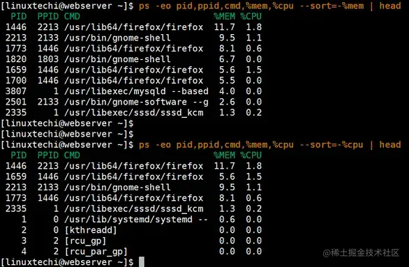 top-process-memory-cpu-ps-command-linux