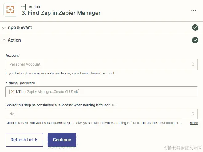 图 12.6 - ﻿自定义查找 Zap 搜索动作事件概览