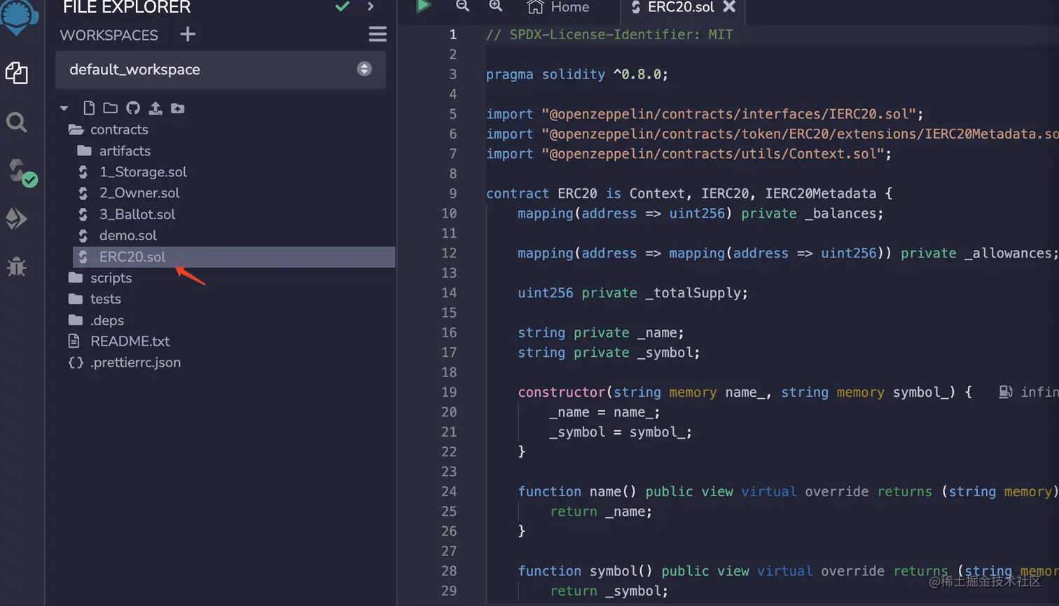 Solidity学习代码示例- ERC20示例我们在前面Solidity学习代码示例的两小节文章中，学习到了Solid - 掘金