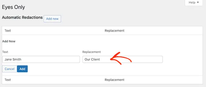 automatic redaction example