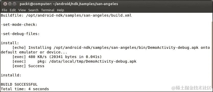 行动时间 – 编译和部署 San Angeles 示例