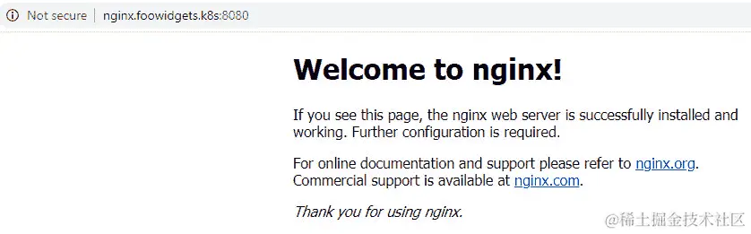 图 6.20 - 使用 CoreDNS 从外部工作站成功浏览