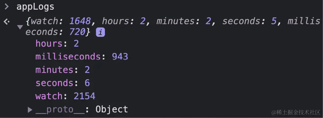 图 12.10 - 反映变更检测运行次数的 appLogs 对象