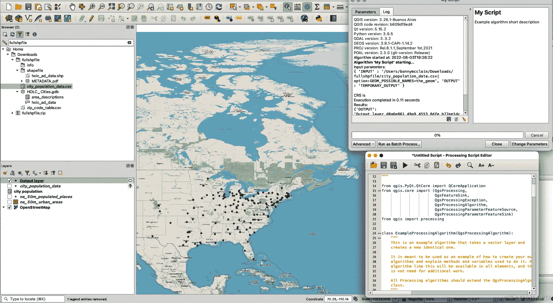 Python 脚本窗口渲染地图