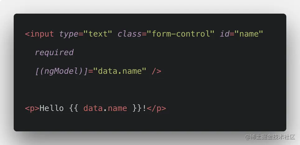 Angular NgModel:完整指南使用双向绑定，我们可以显示一个数据属性，并在用户做出改变时更新该属性。双向绑定为 - 掘金