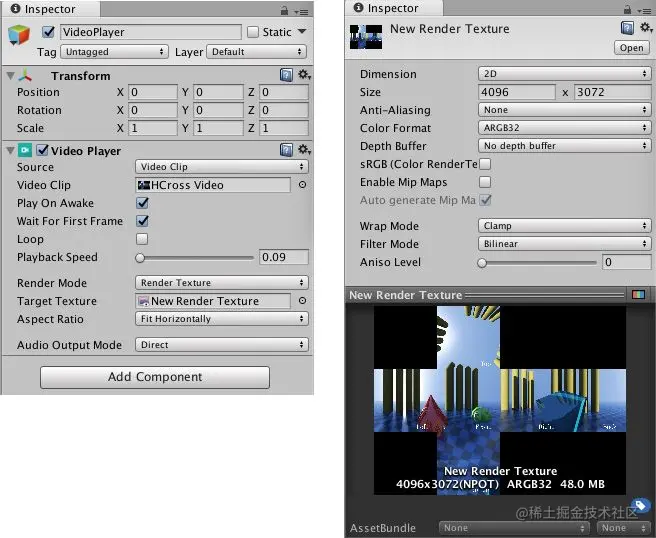 Unity3D：全景视频