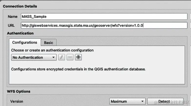 WFS 连接详细信息