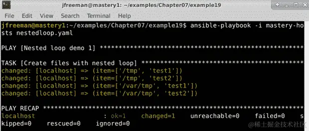 图 7.20 – 使用 product Jinja2 过滤器构建嵌套循环运行 playbook