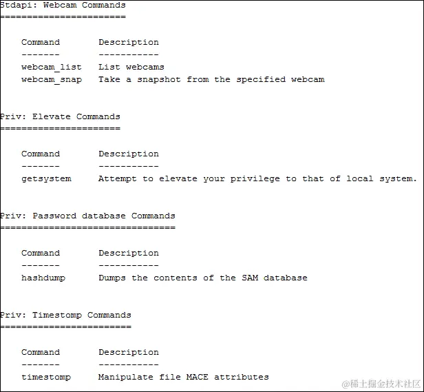 The meterpreter module