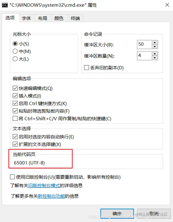 查看当前cmd窗口编码格式