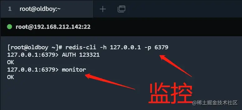 执行monitor监控命令