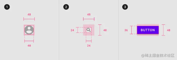 Material Design Mobile Touch Targets