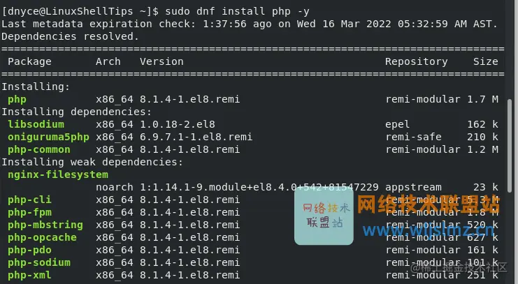 在 RockyLinux 中安装 PHP 8
