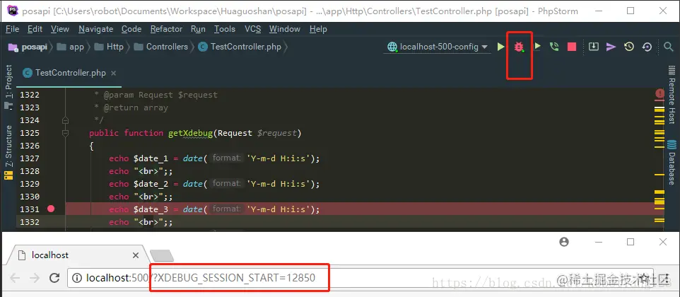 点击右上角的甲壳虫图标