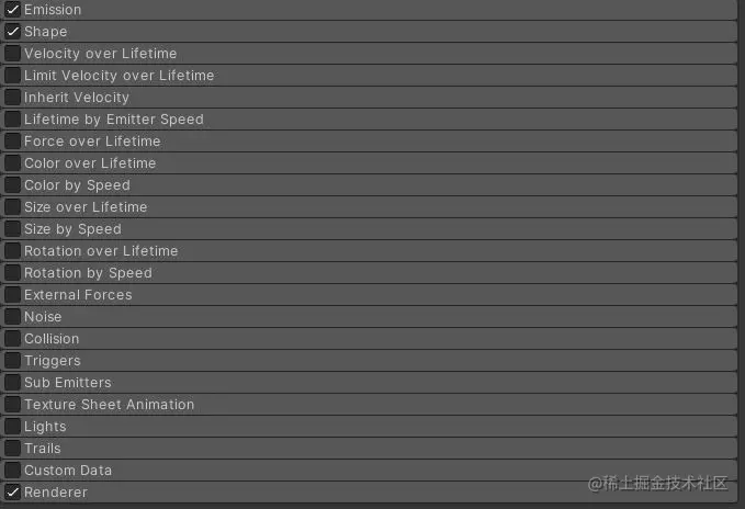 Unity particle system advanced parameters