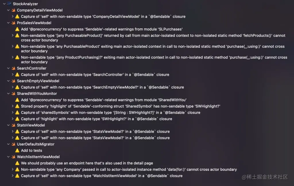 并发相关的警告，表明潜在的数据竞赛.