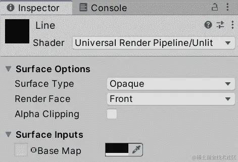 图 22.14 – 创建 Line Renderer 材质