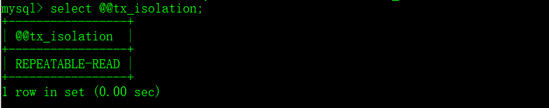 查询事务的隔离级别