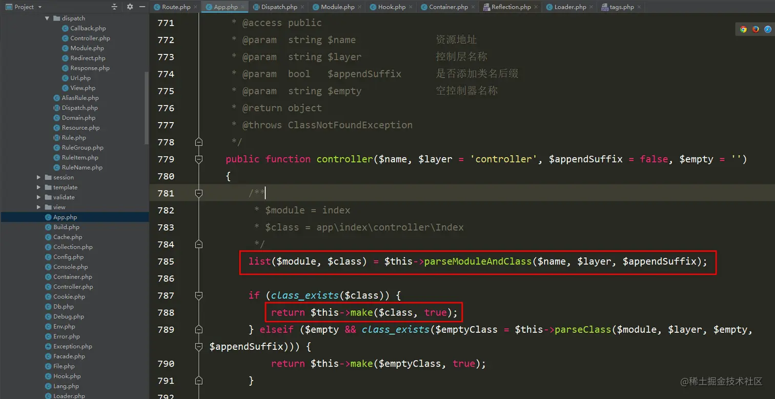 实例化（分层）控制器 格式：[模块名/]控制器名