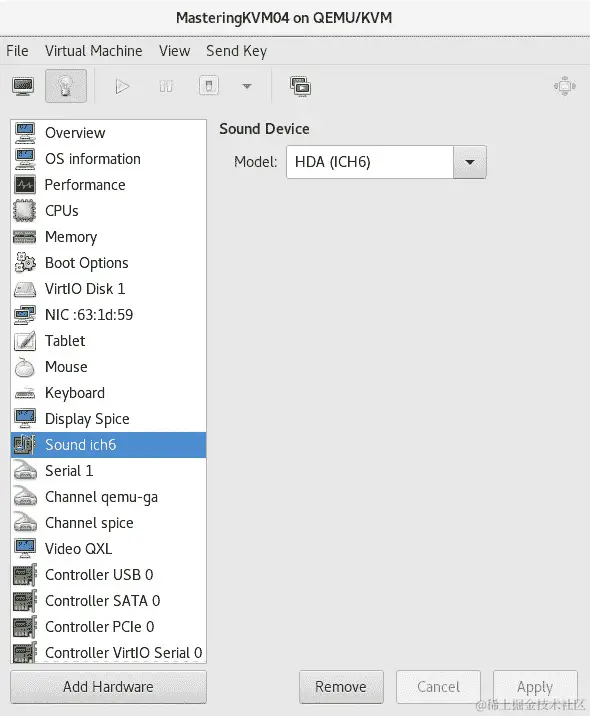 图 7.27 - 删除 VM 硬件设备的过程：在左侧并单击删除