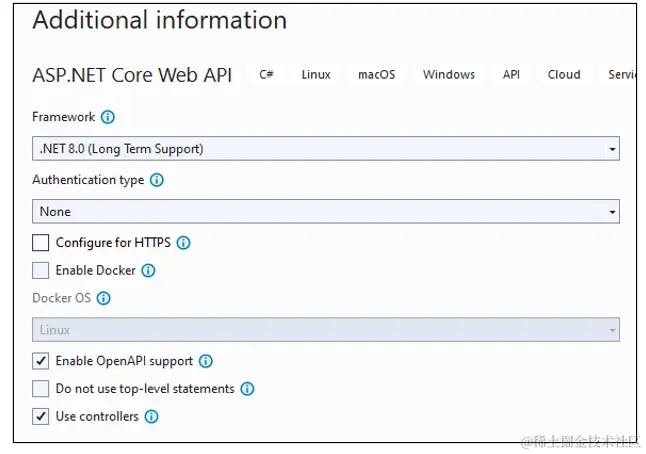 使用 Visual Studio 的 NET Core Web API 应用程序.NET Core Web API application using Visual Studio