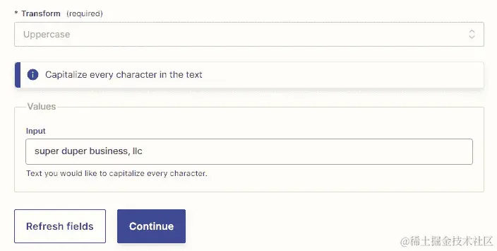 图 16.5 – 使用 Zapier 文本操作事件的格式化程序来将文本大写化