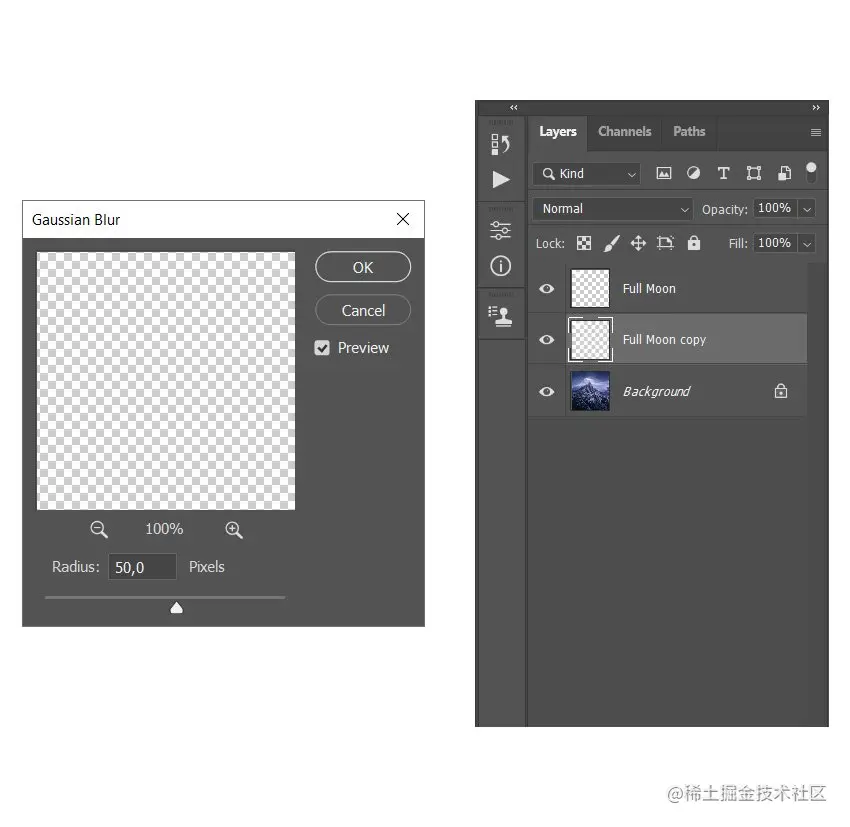 adding gaussian blur filter